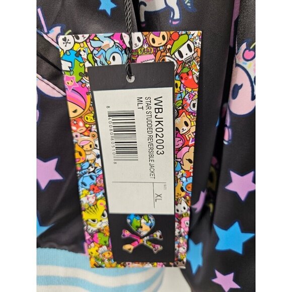 New Tokidoki Star Studded Reversible Varsity Jacket Size XL Satin - Picture 8 of 8